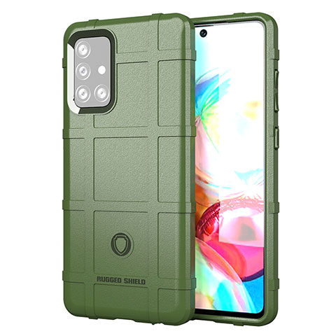 Custodia Silicone Ultra Sottile Morbida 360 Gradi Cover J01S per Samsung Galaxy A72 4G Verde