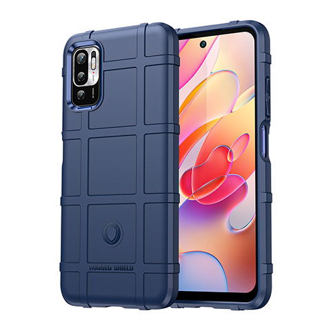 Custodia Silicone Ultra Sottile Morbida 360 Gradi Cover J01S per Xiaomi Redmi Note 10T 5G Blu