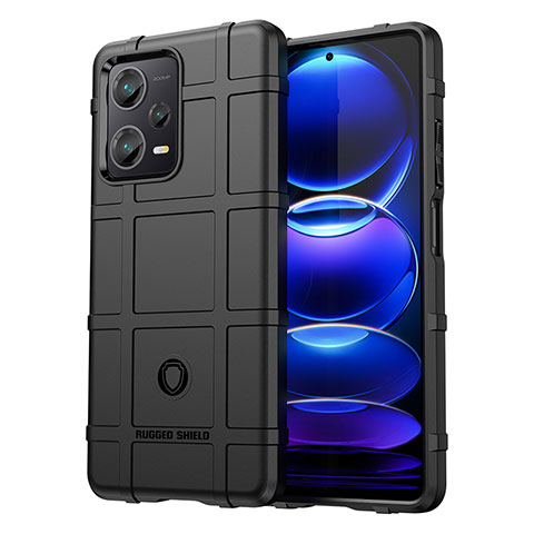 Custodia Silicone Ultra Sottile Morbida 360 Gradi Cover J01S per Xiaomi Redmi Note 12 Pro+ Plus 5G Nero