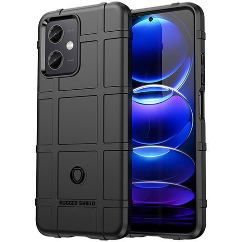 Custodia Silicone Ultra Sottile Morbida 360 Gradi Cover J01S per Xiaomi Redmi Note 12R Pro 5G Nero