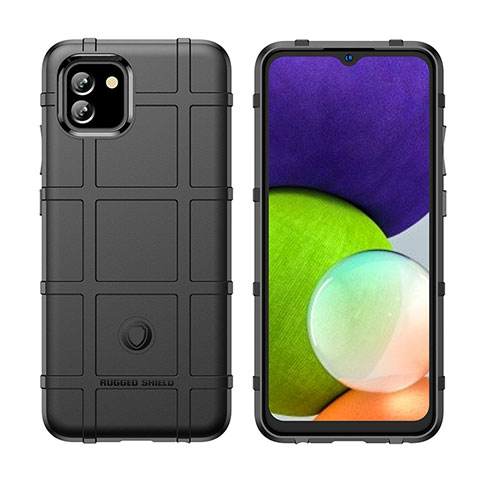 Custodia Silicone Ultra Sottile Morbida 360 Gradi Cover J02S per Samsung Galaxy A03 Nero