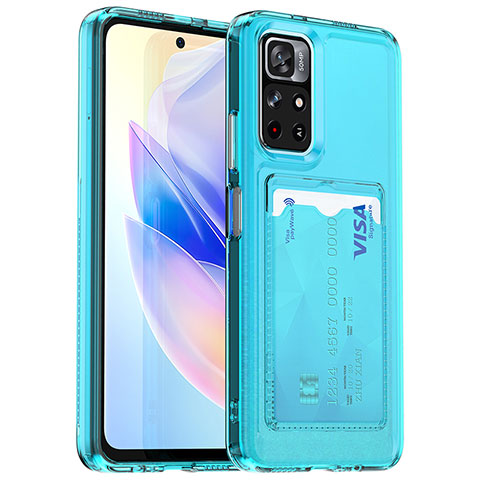 Custodia Silicone Ultra Sottile Morbida 360 Gradi Cover J02S per Xiaomi Poco M4 Pro 5G Cielo Blu