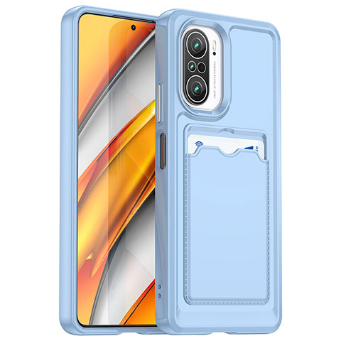 Custodia Silicone Ultra Sottile Morbida 360 Gradi Cover J02S per Xiaomi Redmi K40 Pro 5G Blu