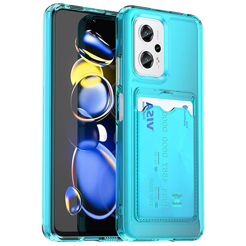 Custodia Silicone Ultra Sottile Morbida 360 Gradi Cover J02S per Xiaomi Redmi K50i 5G Cielo Blu