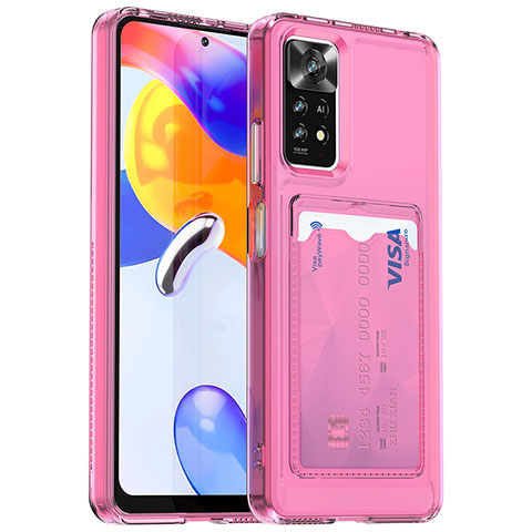 Custodia Silicone Ultra Sottile Morbida 360 Gradi Cover J02S per Xiaomi Redmi Note 11 4G (2022) Rosa Caldo