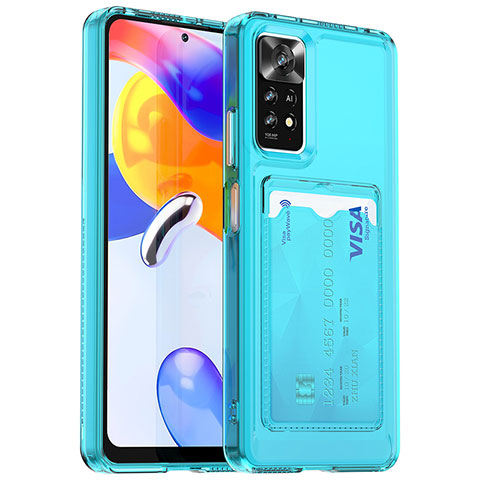 Custodia Silicone Ultra Sottile Morbida 360 Gradi Cover J02S per Xiaomi Redmi Note 11 Pro+ Plus 5G Cielo Blu