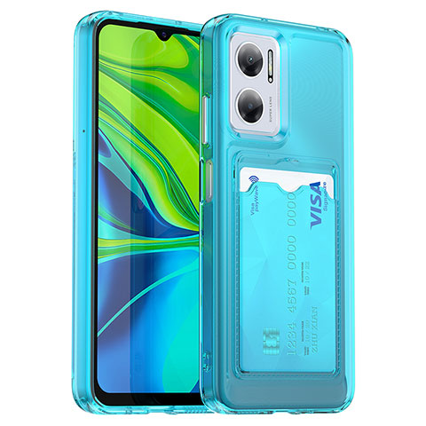 Custodia Silicone Ultra Sottile Morbida 360 Gradi Cover J02S per Xiaomi Redmi Note 11E 5G Cielo Blu