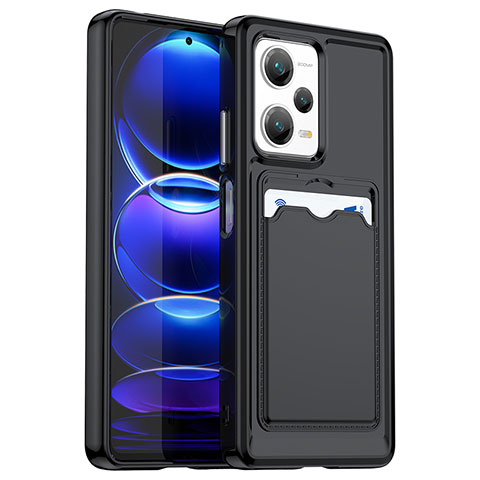 Custodia Silicone Ultra Sottile Morbida 360 Gradi Cover J02S per Xiaomi Redmi Note 12 Pro+ Plus 5G Nero