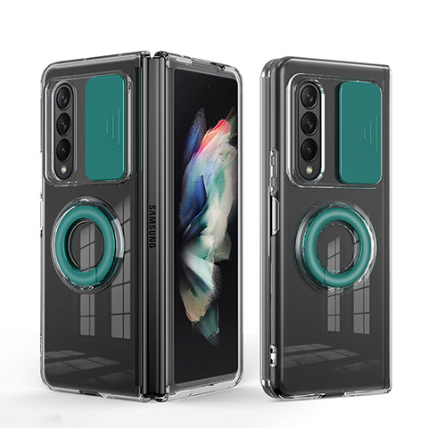 Custodia Silicone Ultra Sottile Morbida 360 Gradi Cover MJ1 per Samsung Galaxy Z Fold4 5G Verde Notte