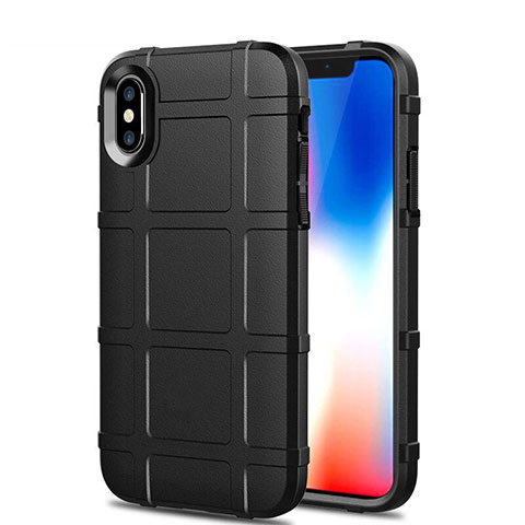 Custodia Silicone Ultra Sottile Morbida 360 Gradi Cover per Apple iPhone X Nero