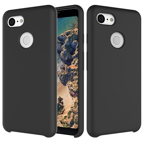 Custodia Silicone Ultra Sottile Morbida 360 Gradi Cover per Google Pixel 3 Nero