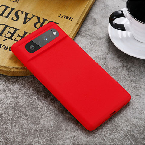 Custodia Silicone Ultra Sottile Morbida 360 Gradi Cover per Google Pixel 6 5G Rosso