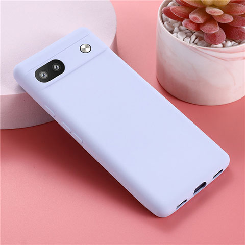 Custodia Silicone Ultra Sottile Morbida 360 Gradi Cover per Google Pixel 6a 5G Lavanda