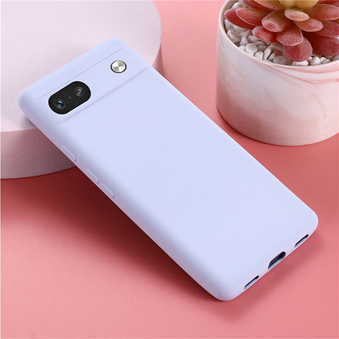 Custodia Silicone Ultra Sottile Morbida 360 Gradi Cover per Google Pixel 7a 5G Lavanda