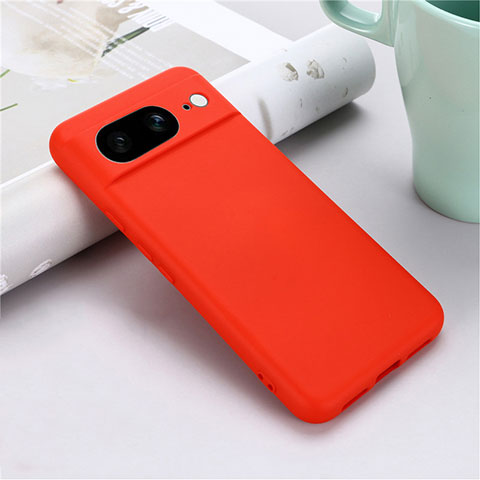 Custodia Silicone Ultra Sottile Morbida 360 Gradi Cover per Google Pixel 8 5G Rosso