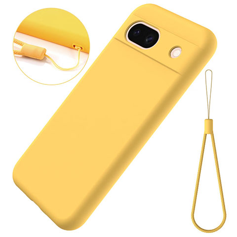 Custodia Silicone Ultra Sottile Morbida 360 Gradi Cover per Google Pixel 8a 5G Giallo