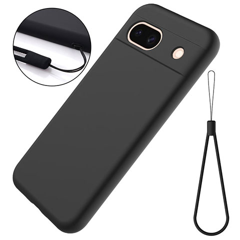 Custodia Silicone Ultra Sottile Morbida 360 Gradi Cover per Google Pixel 8a 5G Nero