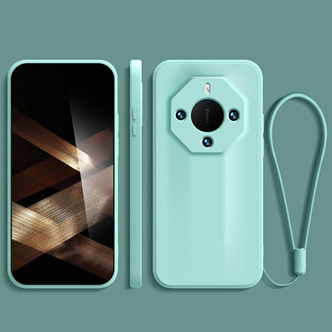 Custodia Silicone Ultra Sottile Morbida 360 Gradi Cover per Huawei Mate 60 RS Ultimate Ciano