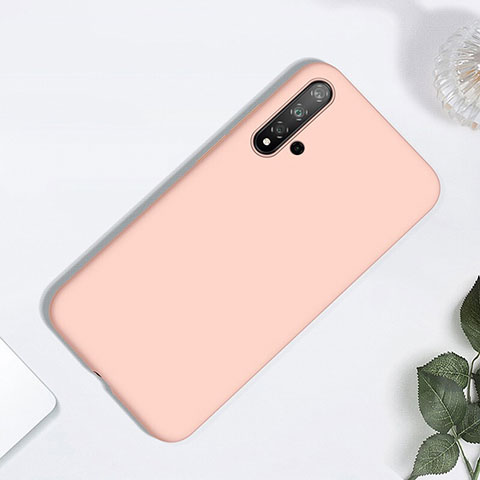 Custodia Silicone Ultra Sottile Morbida 360 Gradi Cover per Huawei Nova 5 Oro Rosa