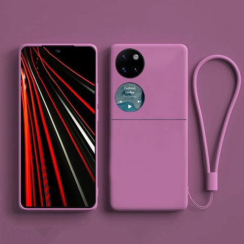 Custodia Silicone Ultra Sottile Morbida 360 Gradi Cover per Huawei P60 Pocket Viola