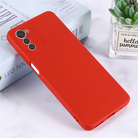 Custodia Silicone Ultra Sottile Morbida 360 Gradi Cover per Motorola Moto E32s Rosso