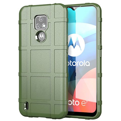 Custodia Silicone Ultra Sottile Morbida 360 Gradi Cover per Motorola Moto E7 (2020) Verde Militare