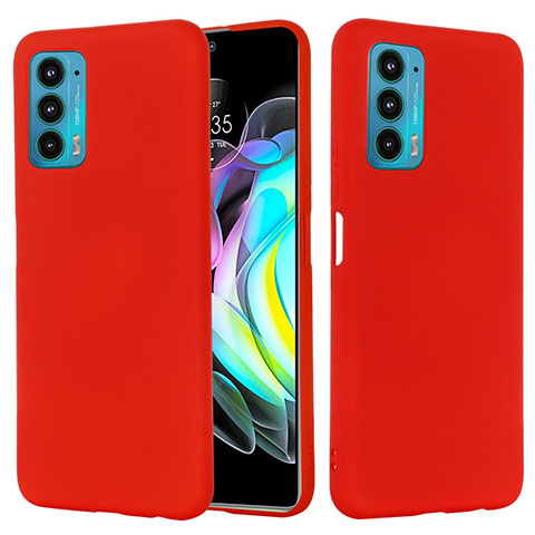 Custodia Silicone Ultra Sottile Morbida 360 Gradi Cover per Motorola Moto Edge 20 Pro 5G Rosso