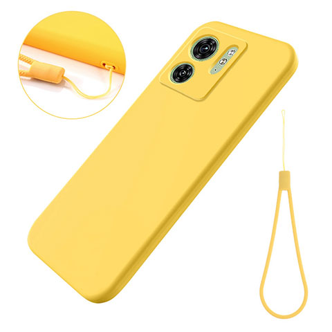 Custodia Silicone Ultra Sottile Morbida 360 Gradi Cover per Motorola Moto Edge (2023) 5G Giallo