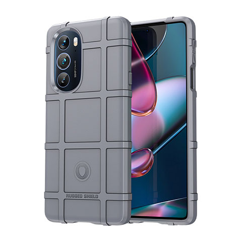 Custodia Silicone Ultra Sottile Morbida 360 Gradi Cover per Motorola Moto Edge 30 Pro 5G Grigio