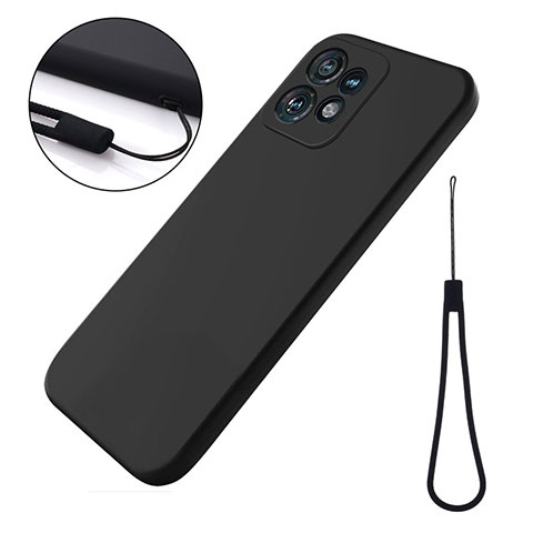 Custodia Silicone Ultra Sottile Morbida 360 Gradi Cover per Motorola Moto Edge 40 Pro 5G Nero