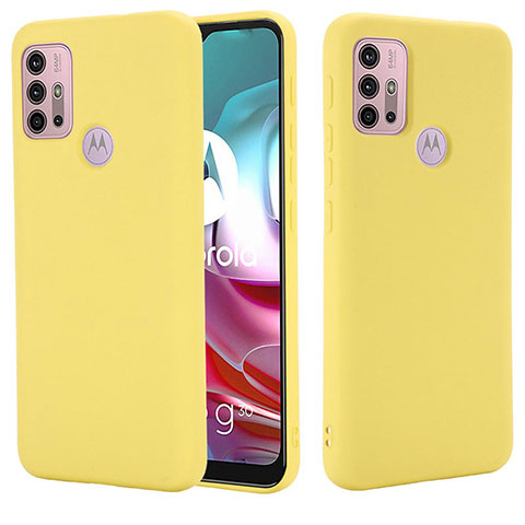 Custodia Silicone Ultra Sottile Morbida 360 Gradi Cover per Motorola Moto G10 Giallo