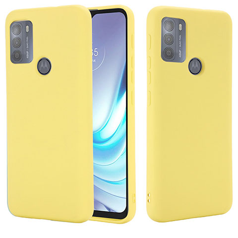 Custodia Silicone Ultra Sottile Morbida 360 Gradi Cover per Motorola Moto G50 Giallo