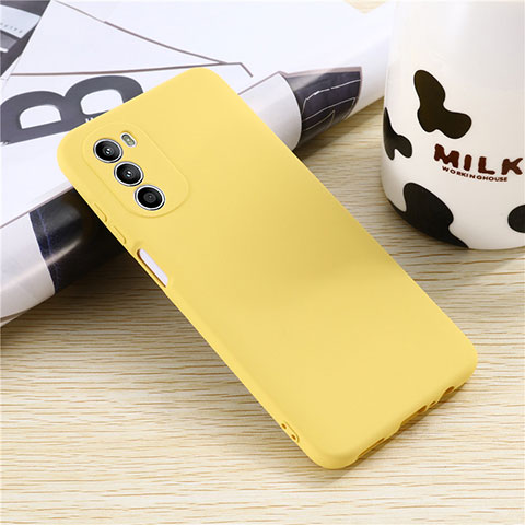 Custodia Silicone Ultra Sottile Morbida 360 Gradi Cover per Motorola MOTO G52 Giallo