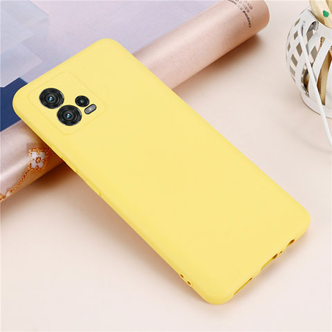 Custodia Silicone Ultra Sottile Morbida 360 Gradi Cover per Motorola Moto G72 Giallo