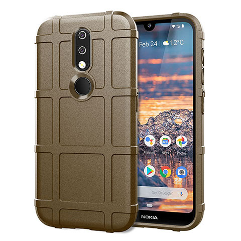 Custodia Silicone Ultra Sottile Morbida 360 Gradi Cover per Nokia 4.2 Marrone