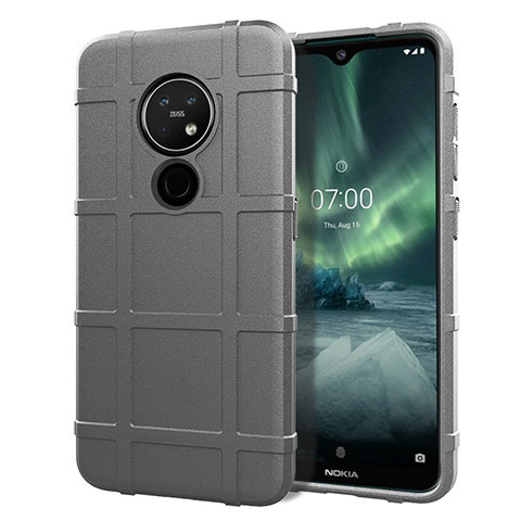 Custodia Silicone Ultra Sottile Morbida 360 Gradi Cover per Nokia 7.2 Grigio