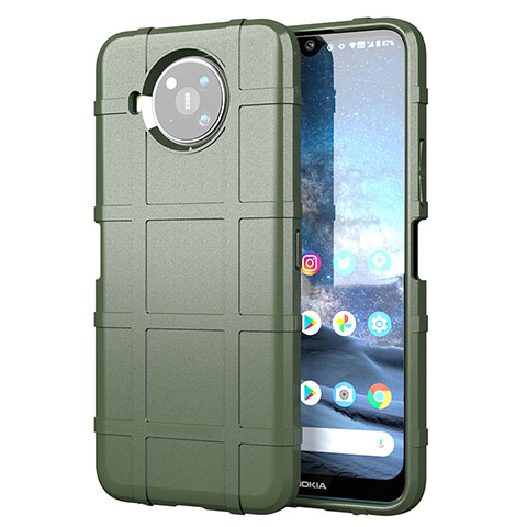 Custodia Silicone Ultra Sottile Morbida 360 Gradi Cover per Nokia 8.3 5G Verde Militare