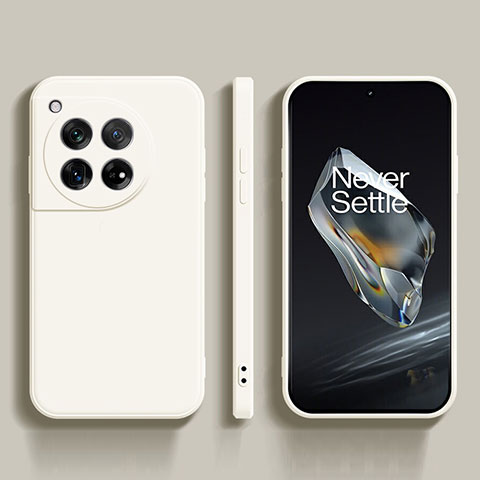 Custodia Silicone Ultra Sottile Morbida 360 Gradi Cover per OnePlus 12 5G Bianco