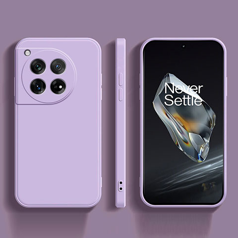 Custodia Silicone Ultra Sottile Morbida 360 Gradi Cover per OnePlus 12 5G Lavanda