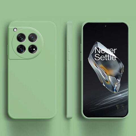 Custodia Silicone Ultra Sottile Morbida 360 Gradi Cover per OnePlus 12 5G Verde Pastello