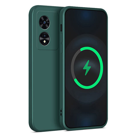 Custodia Silicone Ultra Sottile Morbida 360 Gradi Cover per Oppo A1 Pro 5G Verde Notte