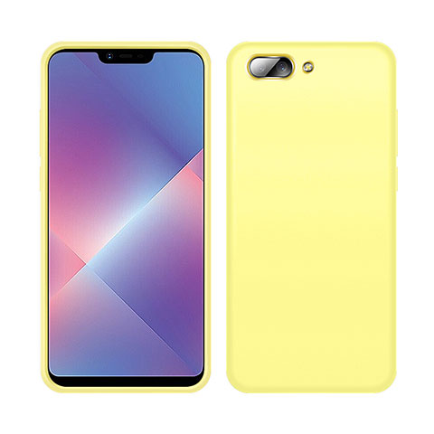 Custodia Silicone Ultra Sottile Morbida 360 Gradi Cover per Oppo A5 Giallo