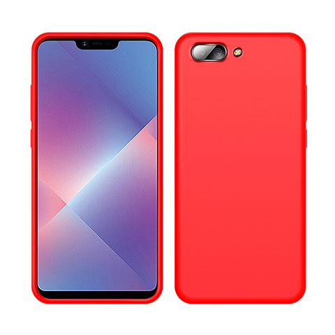 Custodia Silicone Ultra Sottile Morbida 360 Gradi Cover per Oppo A5 Rosso