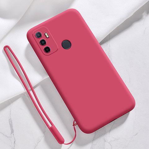 Custodia Silicone Ultra Sottile Morbida 360 Gradi Cover per Oppo A53s Rosso Rosa