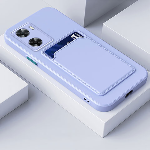 Custodia Silicone Ultra Sottile Morbida 360 Gradi Cover per Oppo A77s Azzurro