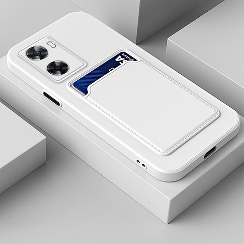 Custodia Silicone Ultra Sottile Morbida 360 Gradi Cover per Oppo A77s Bianco