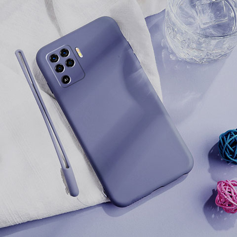 Custodia Silicone Ultra Sottile Morbida 360 Gradi Cover per Oppo F19 Pro Grigio Lavanda