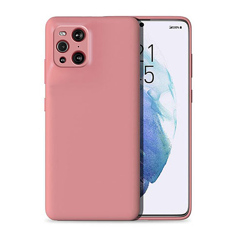 Custodia Silicone Ultra Sottile Morbida 360 Gradi Cover per Oppo Find X3 5G Rosa