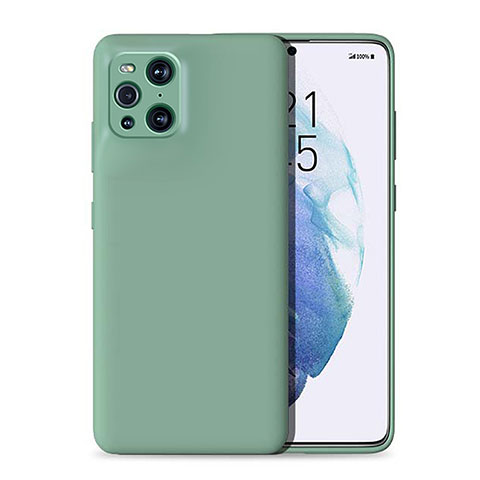 Custodia Silicone Ultra Sottile Morbida 360 Gradi Cover per Oppo Find X3 5G Verde