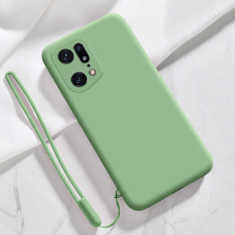 Custodia Silicone Ultra Sottile Morbida 360 Gradi Cover per Oppo Find X5 5G Verde Pastello